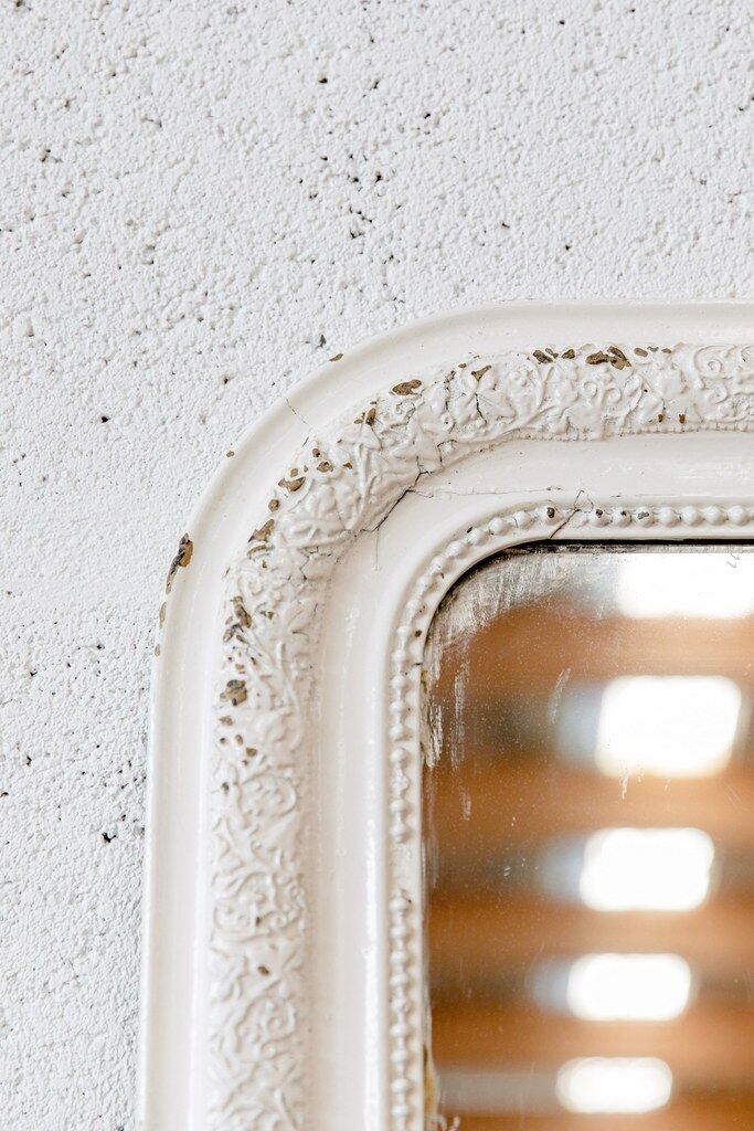 Vintage white mirror