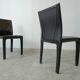 Black leather dining chairs by Arper italy, 1980s - set of 6