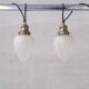 Pair of opaque glass and brass french opaline pendants