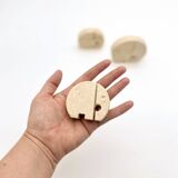 Family of 3 elephants in travertine by Fratelli Mannelli