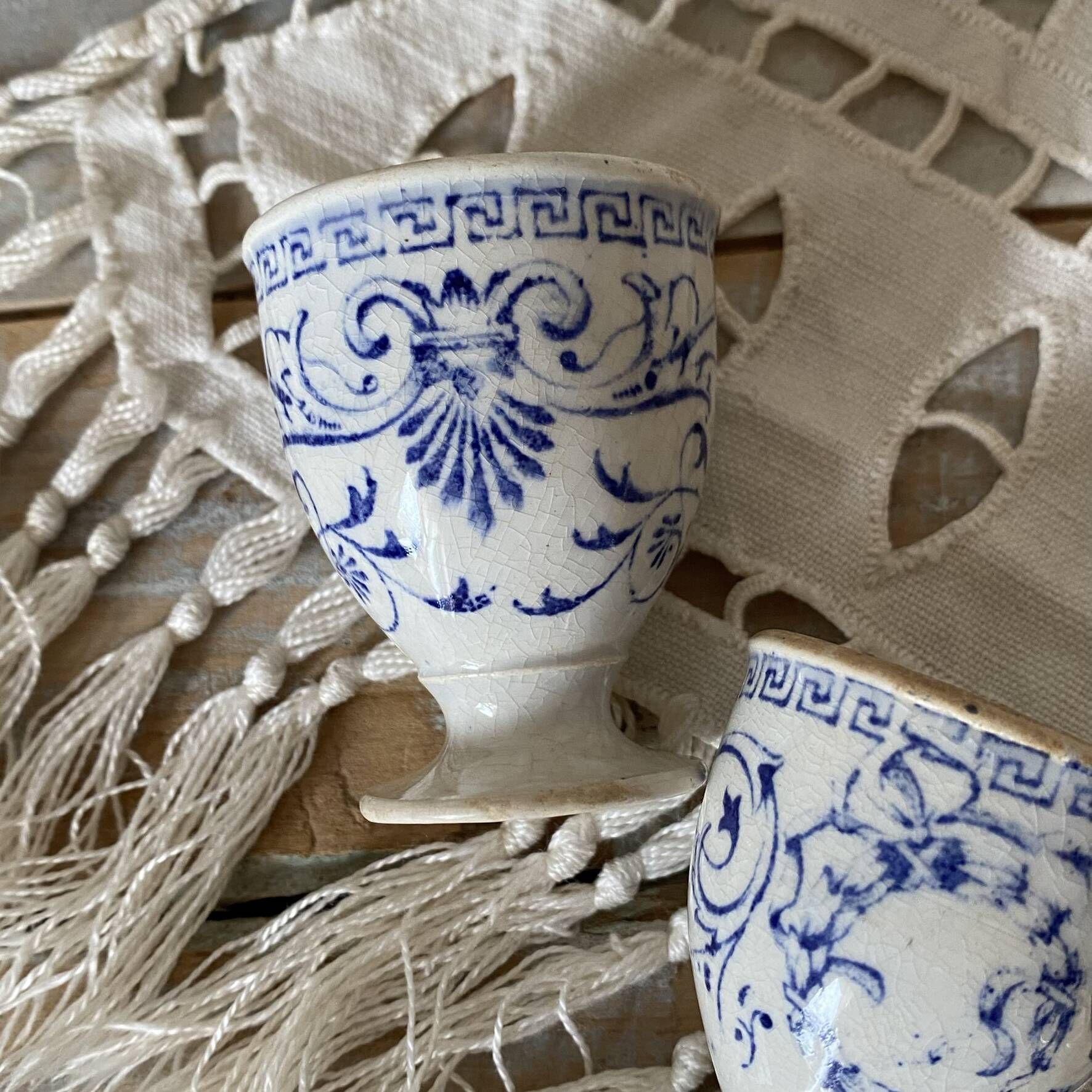 Antique ironstone egg cups