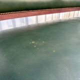 Empire style bench in mahogany and green leather