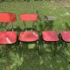 Formica table with 2 chairs and 2 stools
