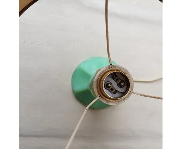 Green opaline bedside lamp