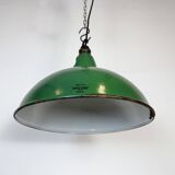 Industrial British Green Enamel Factory Pendant Lamp from Maxlume, 1960s