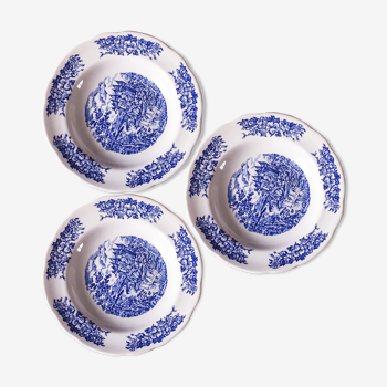 Trio d’assiettes creuses en porcelaine