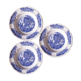 Trio of hollow porcelain plates