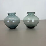 Vintage set of two heart vases turmaline by wilhelm wagenfeld for wmf, 1960s