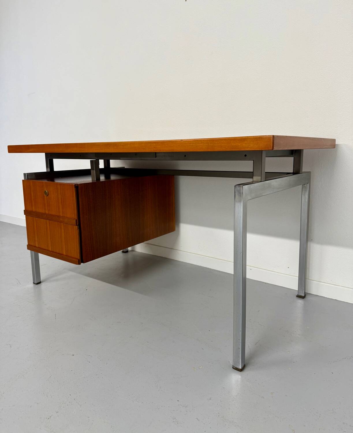 Teak and metal desk designed by George Frydman Efa 1960s vintage