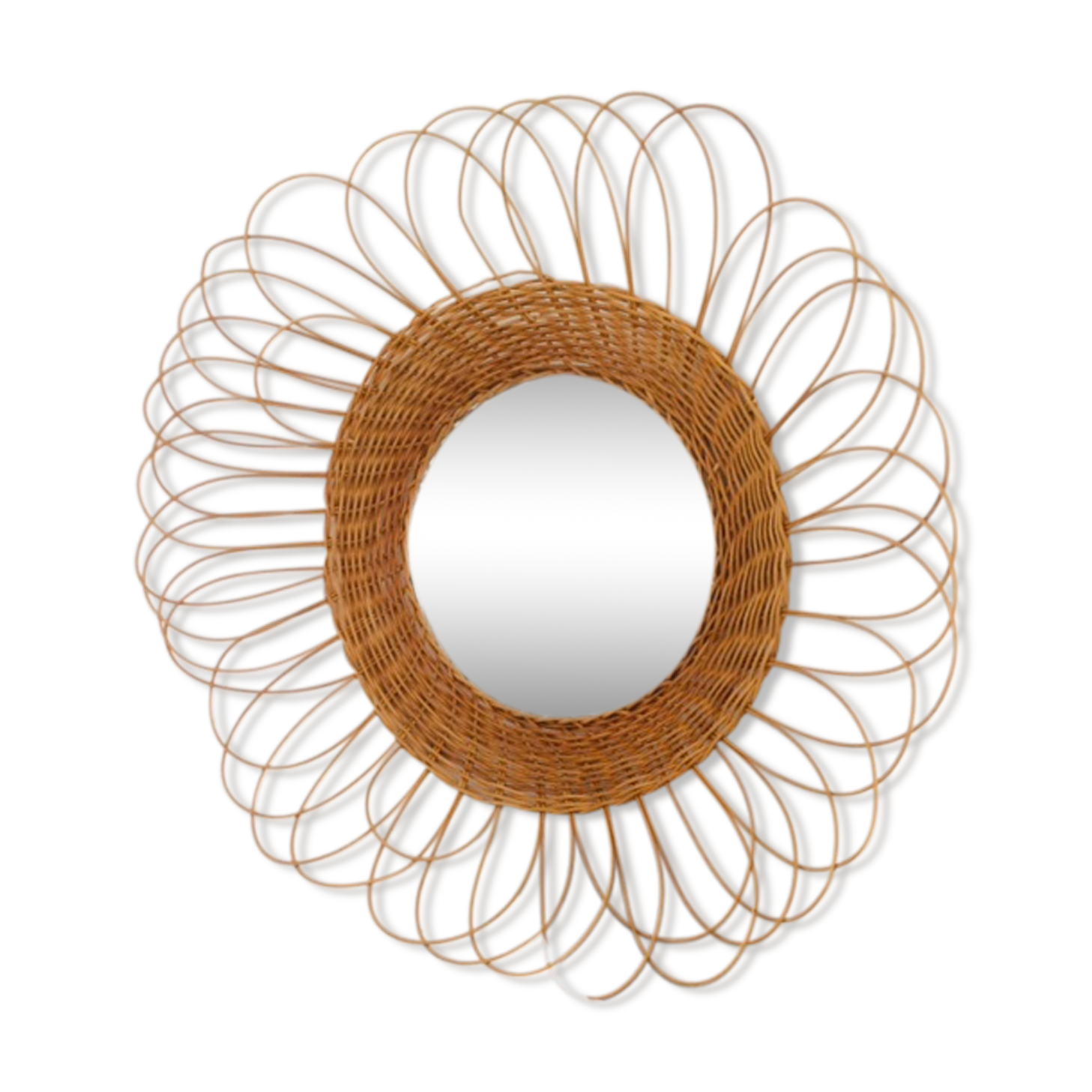 Vintage rattan mirror  50x55cm