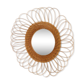 Vintage rattan mirror  50x55cm
