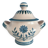 Soupière longchamp fleur bleu