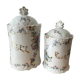 2 porcelain spice jars decorated