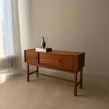 Scandinavian teak sideboard 1960s compact Danish design cabinet