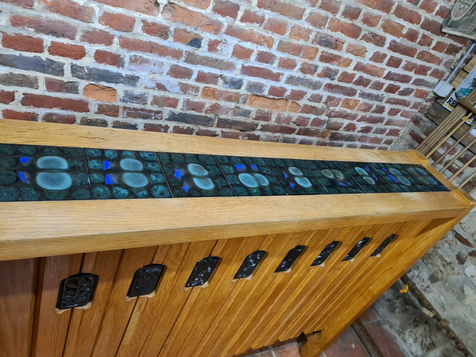 Vintage oak bar Guillerme et Chambron