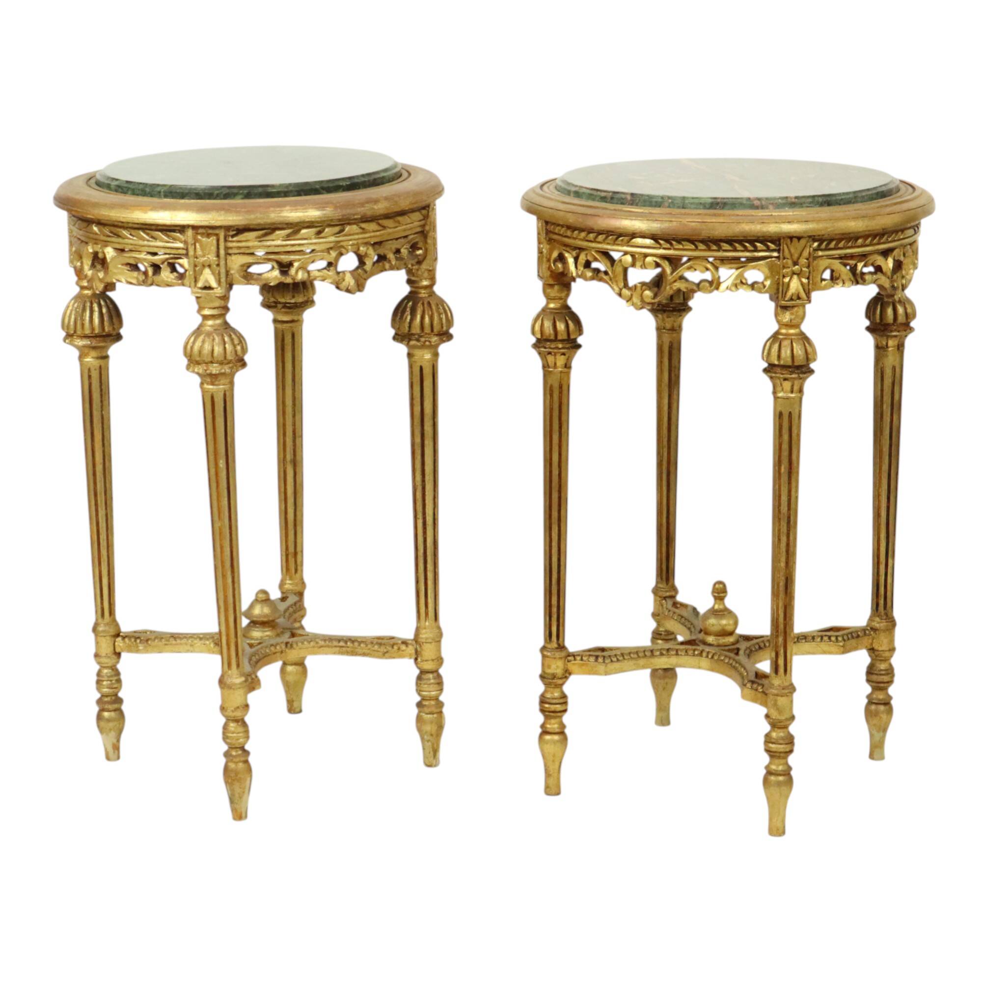 French Antique Side Tables Plant Tables Marble Empire Style