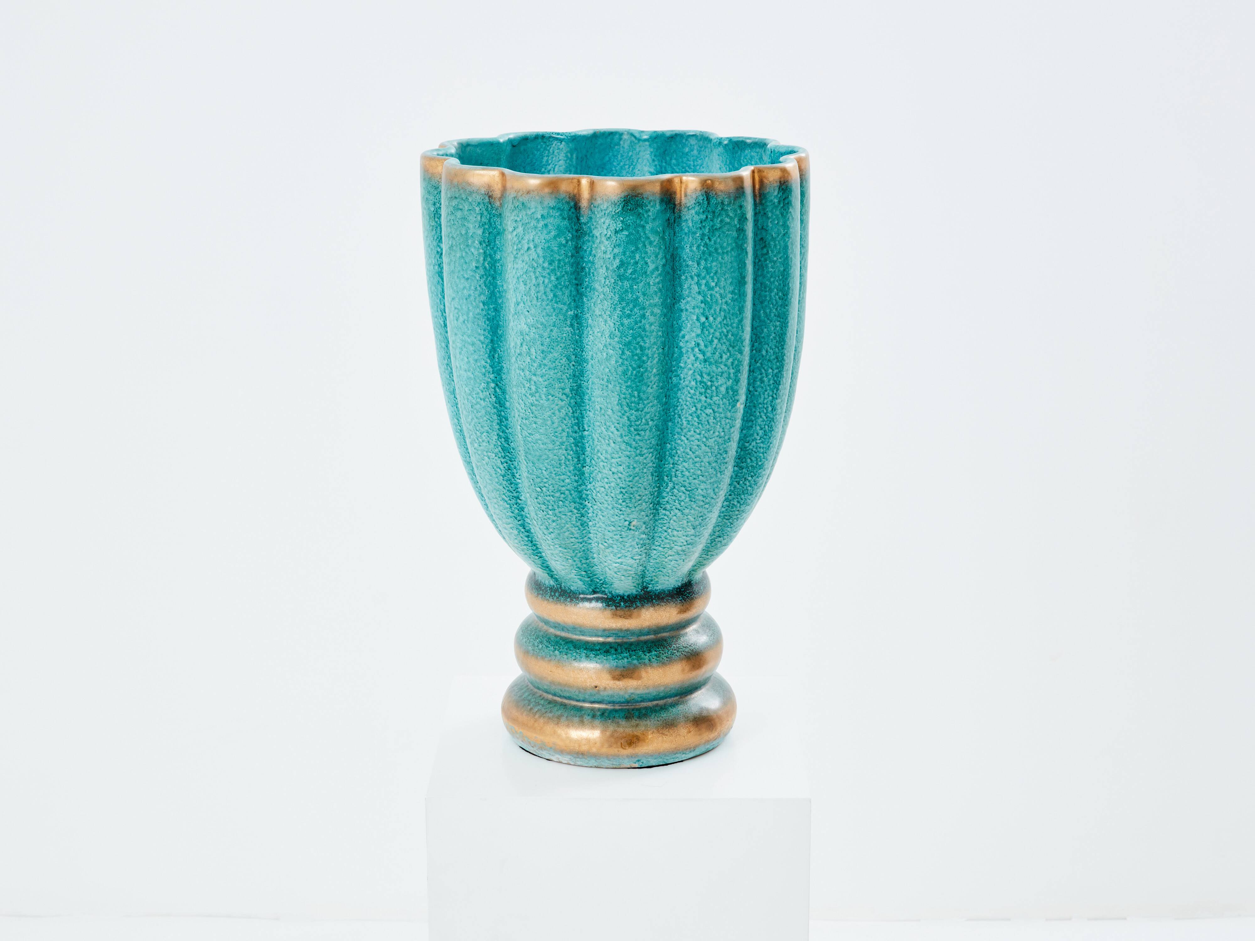 Gabriele Bicchioni large Italian ceramic vase circa 1930