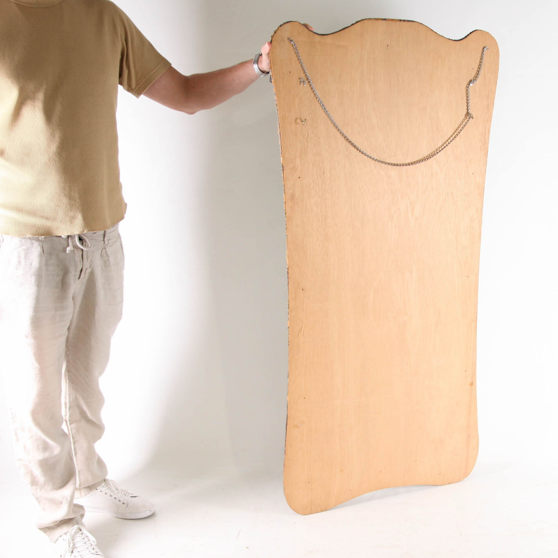 Grand miroir en cuir 