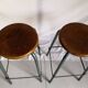 Duo of vintage 60s workshop industrial tabourets
