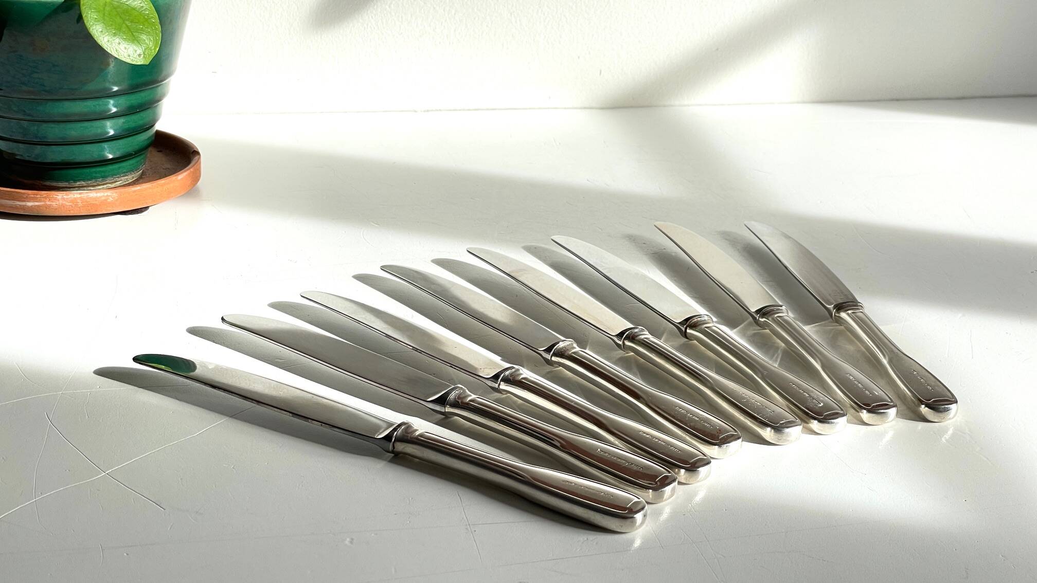 8 Table Knives A. Krupp Italy Vintage