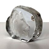 Paperweight Lion head sculpture Arques Crystal
