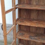 Old wooden cabinet display case with two doors