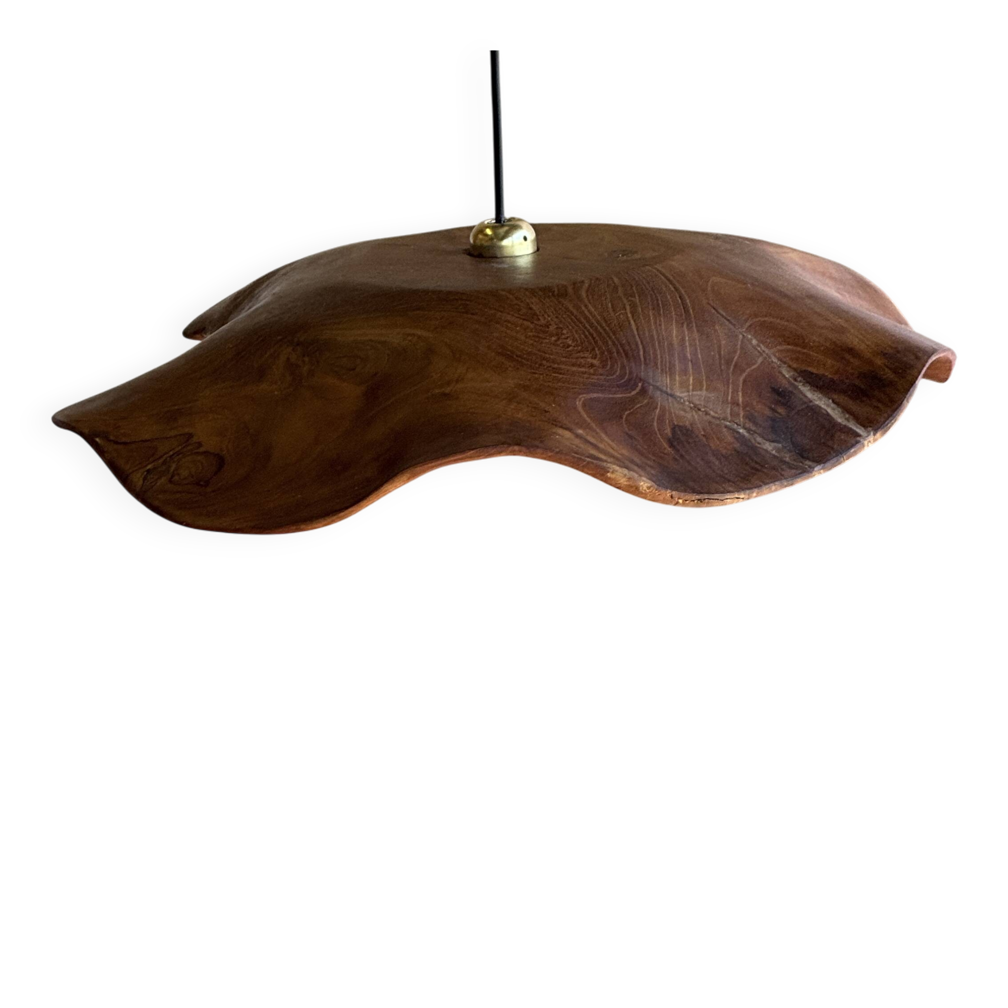 Large wavy flat leaf suspension in smooth teak D:50