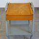 Vintage bedside table in wood and metal 1950
