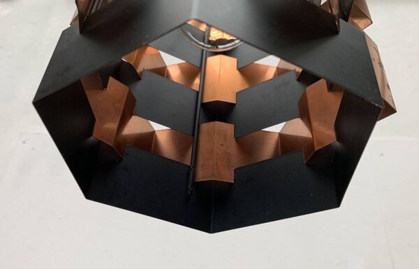 Suspension danoise en cuivre de milieu de siècle par Lyfa, années 1960
