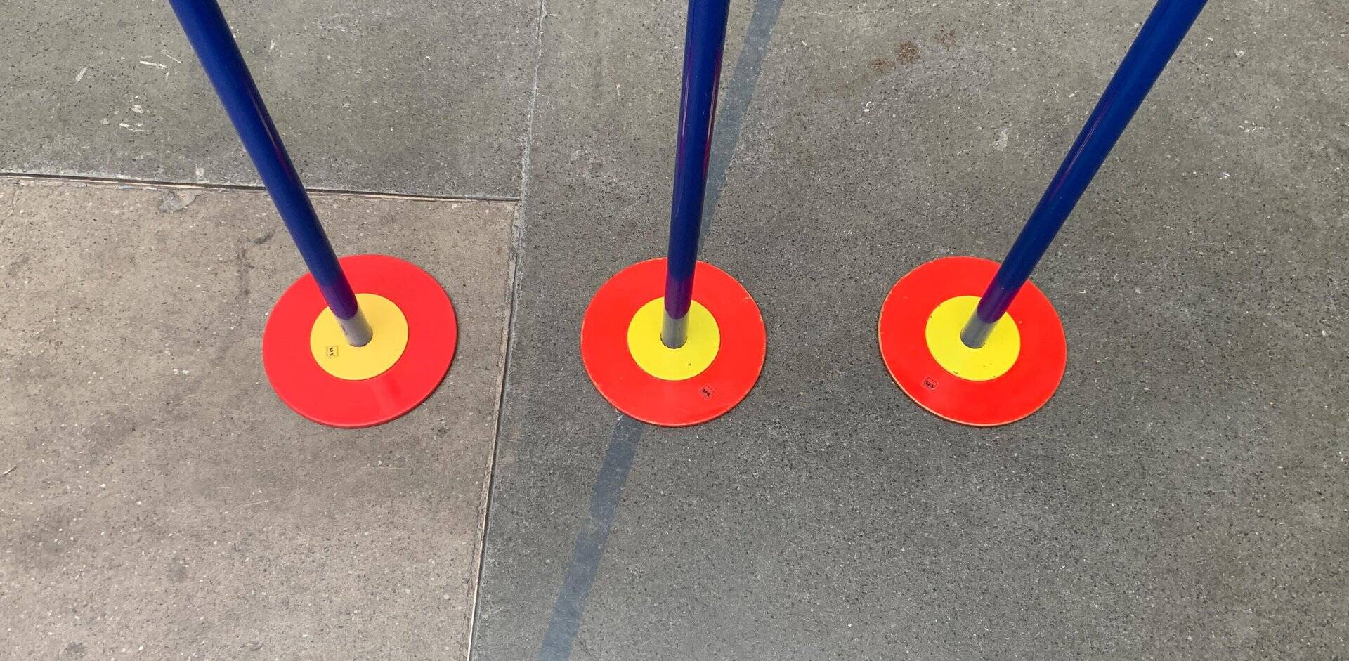 Postmodern German candlesticks by SKS, West Germany, set of 3.