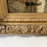 Oil on canvas "View of the city on the canal" by Franck BOGGS 19th century