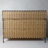 Rattan and metal chest