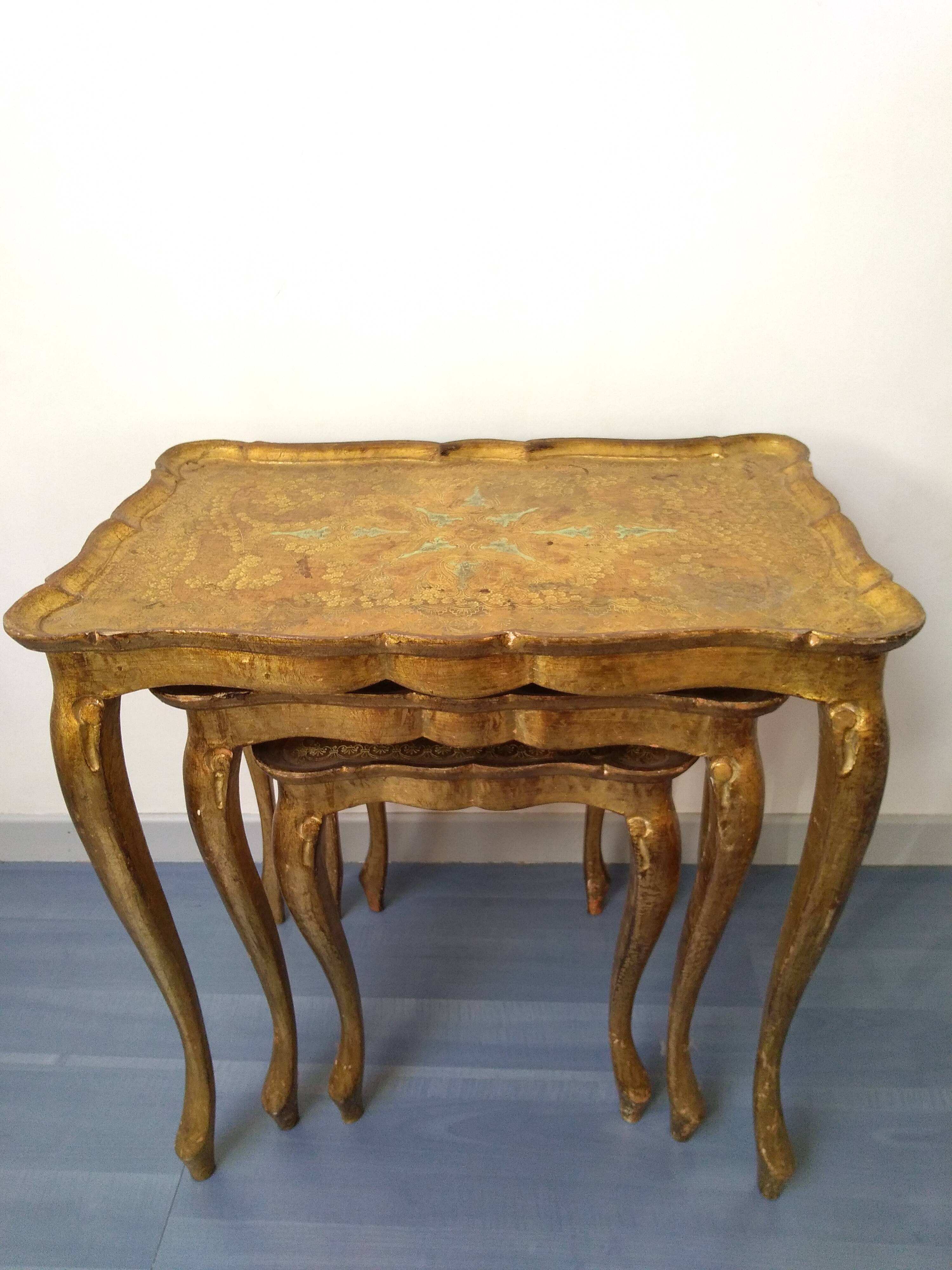 3 florentine pull out tables