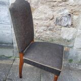 8 vintage chairs lined grey black