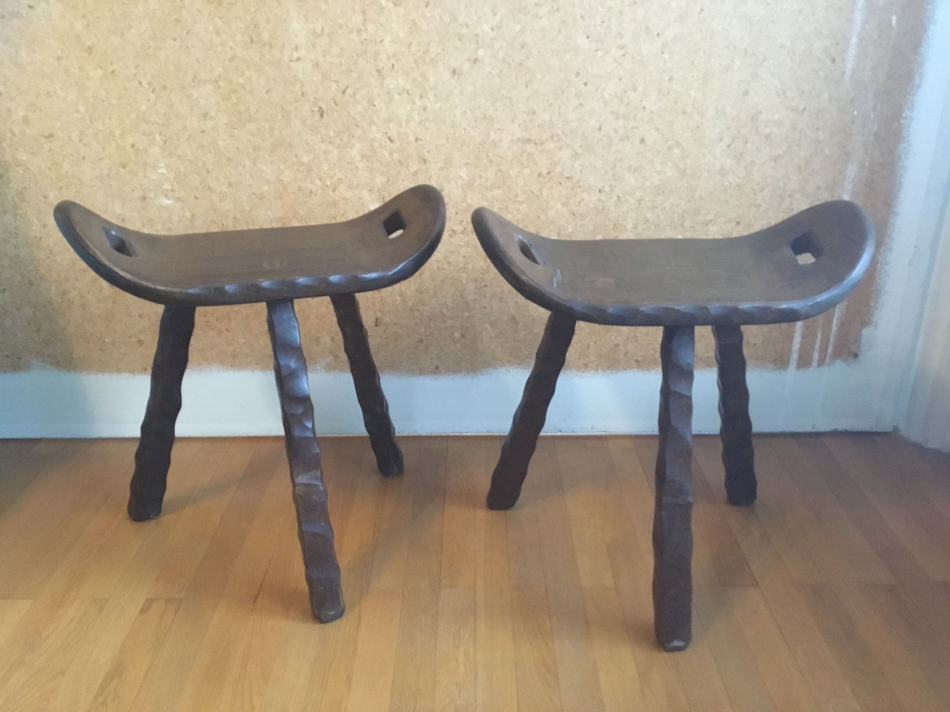 Pair of brutalist stools