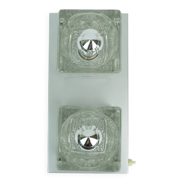 non. 2 de 2 appliques mid-century Peill & Putzler avec 2 cubes en verre années 60/70