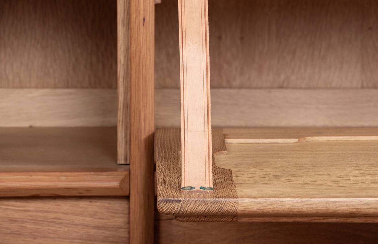 French enfilade in solid oak by Guillerme and Chambron 1960.