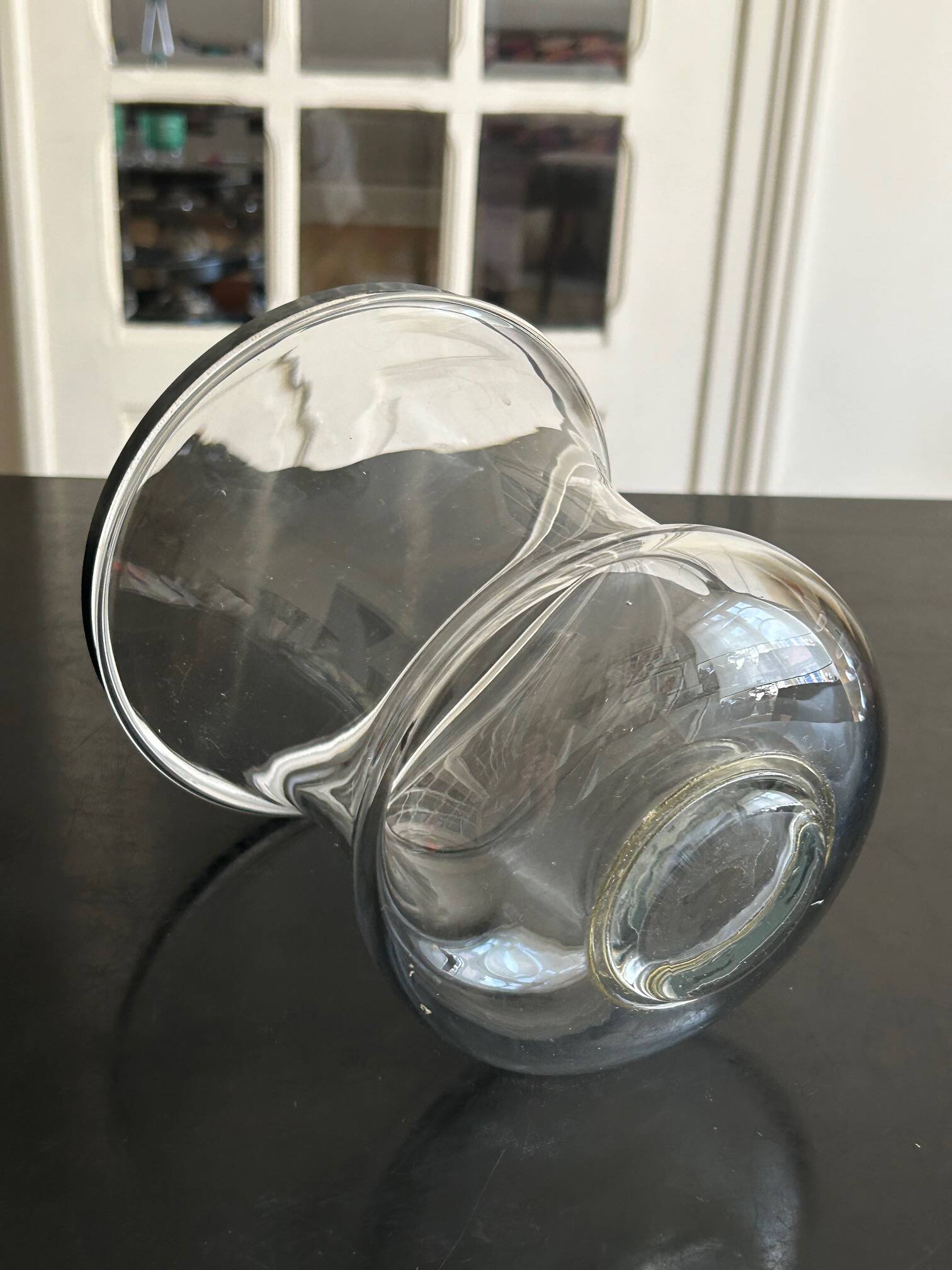 glass and metal vase from the 70s