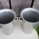 Old pair of aluminum champagne buckets vintage kitchen utensil #a682