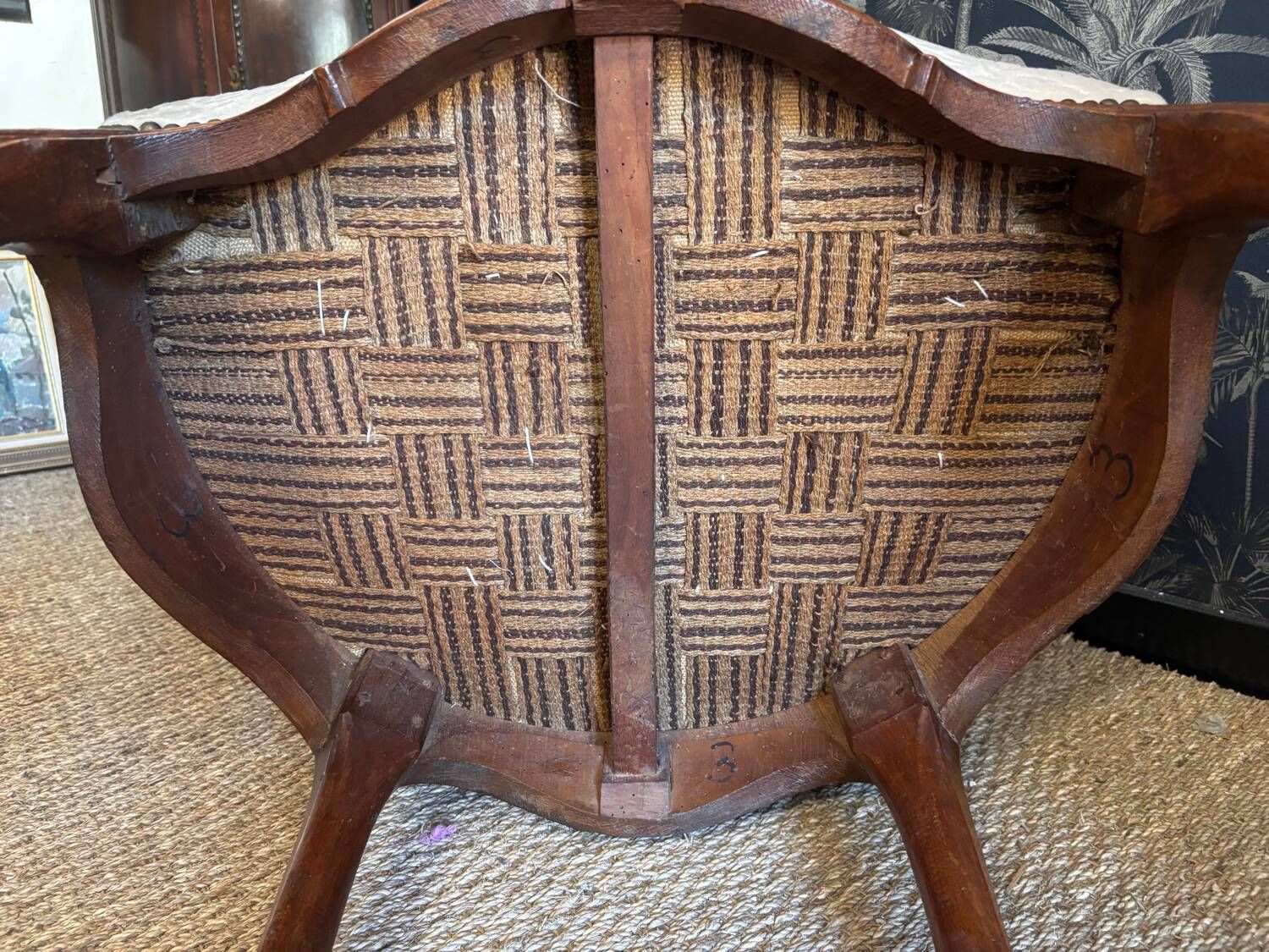Pair of Louis XV armchairs stamped Nogaret in Lyon, 18th century
