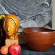 Solid wood cut bowl XXL freeform
