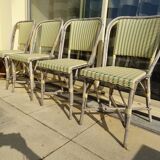 4 vintage bistrot de Paris rattan chairs