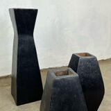 Set of glazed terracotta vases