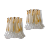 Mid-Century Italian Murano Glass Wall Lights, Set of 2