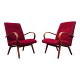 Pair of model 6951 corduroy armchairs by Jaroslav Smidek for Ton 1960