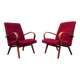 Paire de fauteuils modèle 6951 velours côtelé par Jaroslav Smidek pour Ton 1960