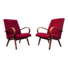 Pair of model 6951 corduroy armchairs by Jaroslav Smidek for Ton 1960