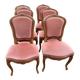 4 x Chaises Louis XV tissu + 2