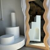 Zigzag rattan foot mirror H:182cm