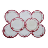 Set of 8 flat plates in Sarreguemines earthenware, Artix model